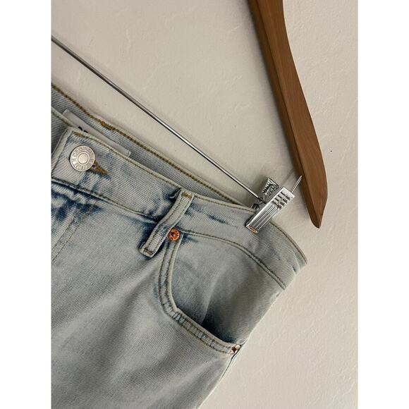 Re / Done Jeans 32 Denim 70s High Rise Crop Bootcut Jeans in Vapor Wave - Picture 6 of 12